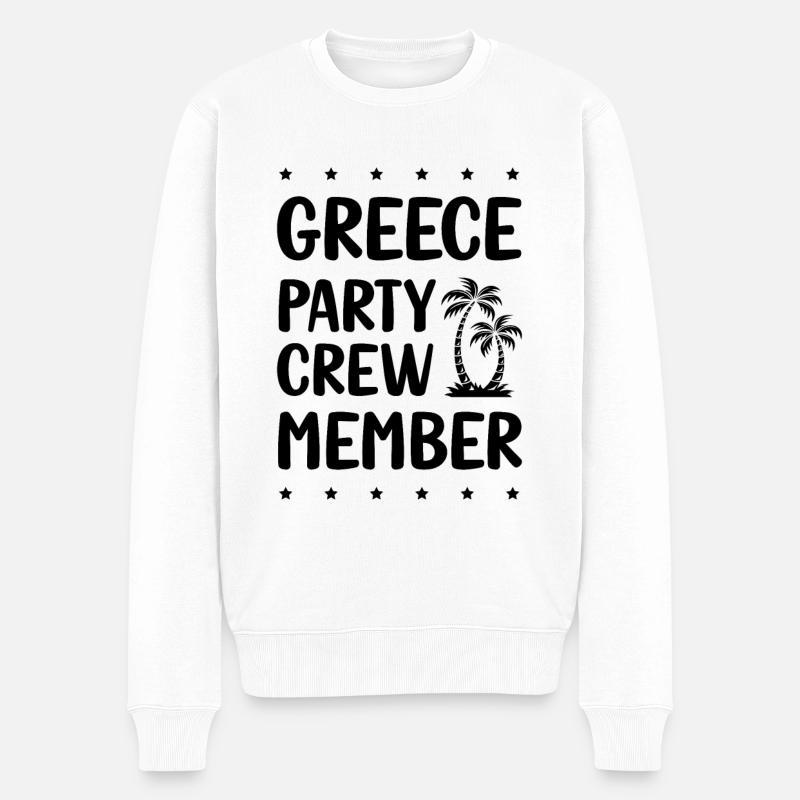 Greece Party Crew - Männer Premium Bio Pullover - Weiß