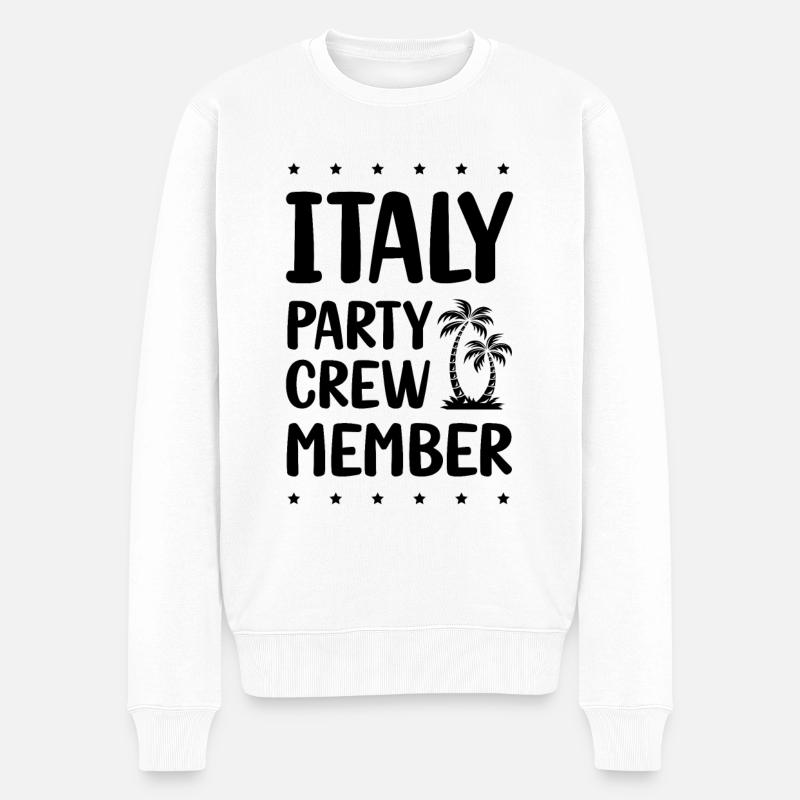 Italie Party Crew - Pull Premium bio Homme - blanc