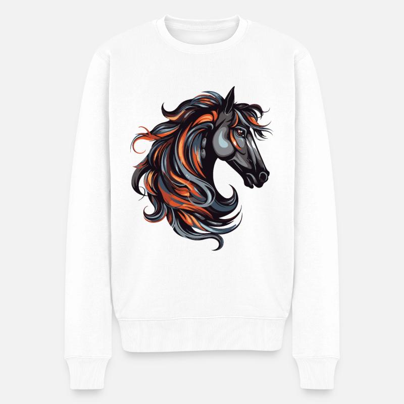 Portrait de cheval - Pull Premium bio Homme - blanc