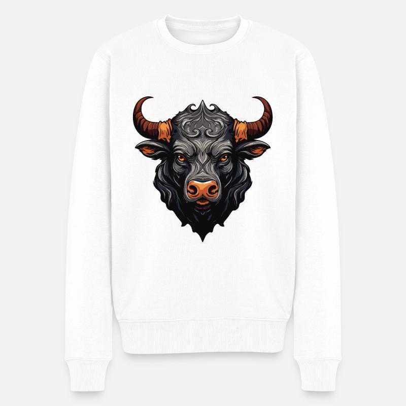 Taureau Portrait Taureau - Pull Premium bio Homme - blanc