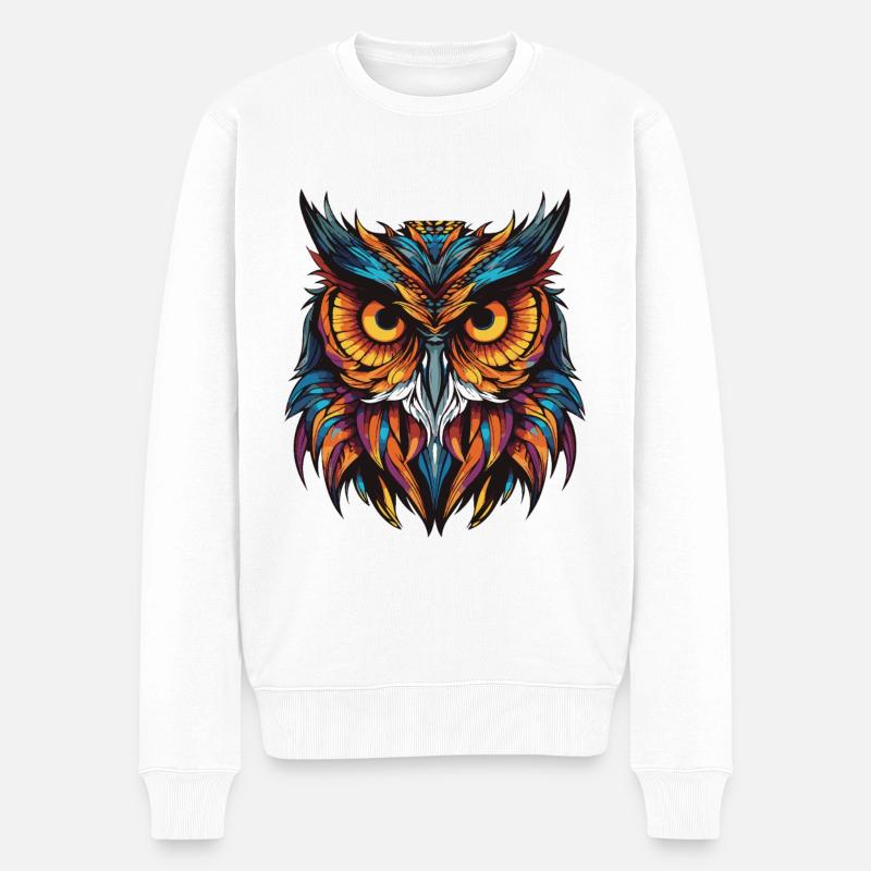 Portrait de hibou - Pull Premium bio Homme - blanc