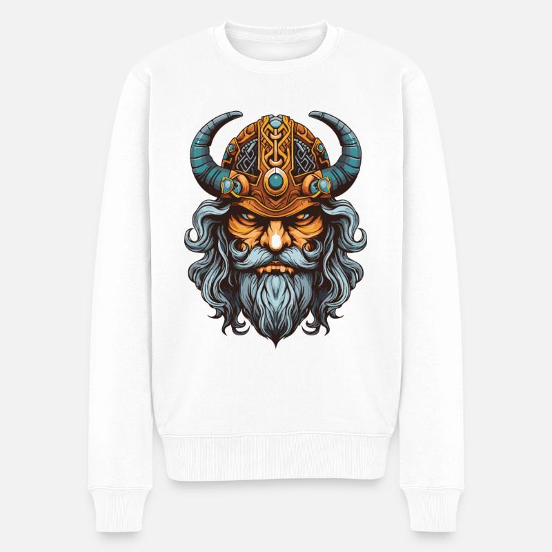 Guerrier viking Valhalla Odin - Pull Premium bio Homme - blanc