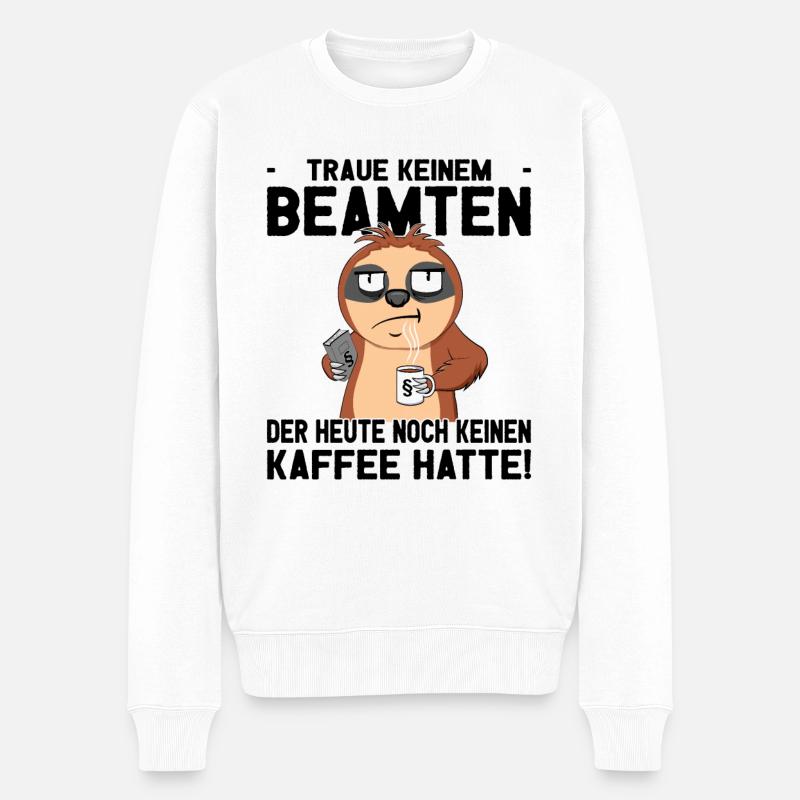 Beamtensprüche - öffentlicher Dienst - Faultier - Männer Premium Bio Pullover - Weiß