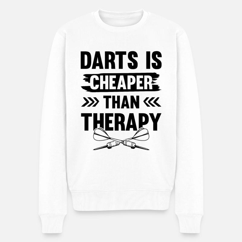 darts therapie - Männer Premium Bio Pullover - Weiß