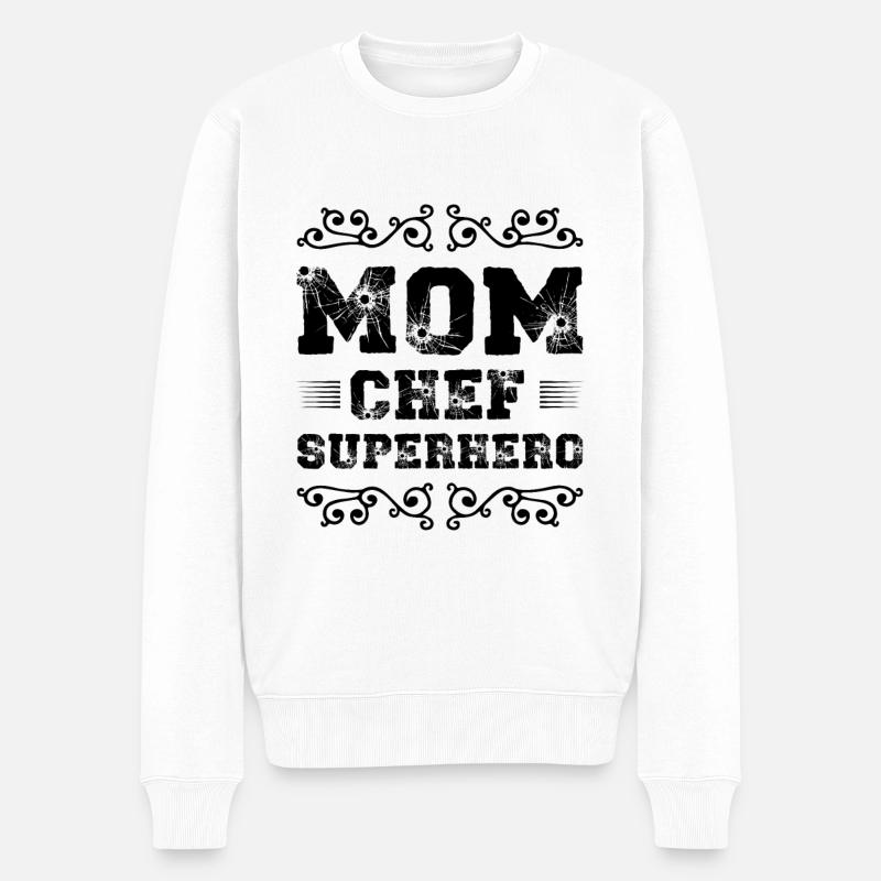 Maman Chef Super-héros Maman - Pull Premium bio Homme - blanc