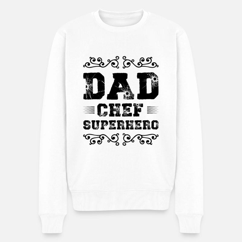 Papa Super-héros Papa - Pull Premium bio Homme - blanc