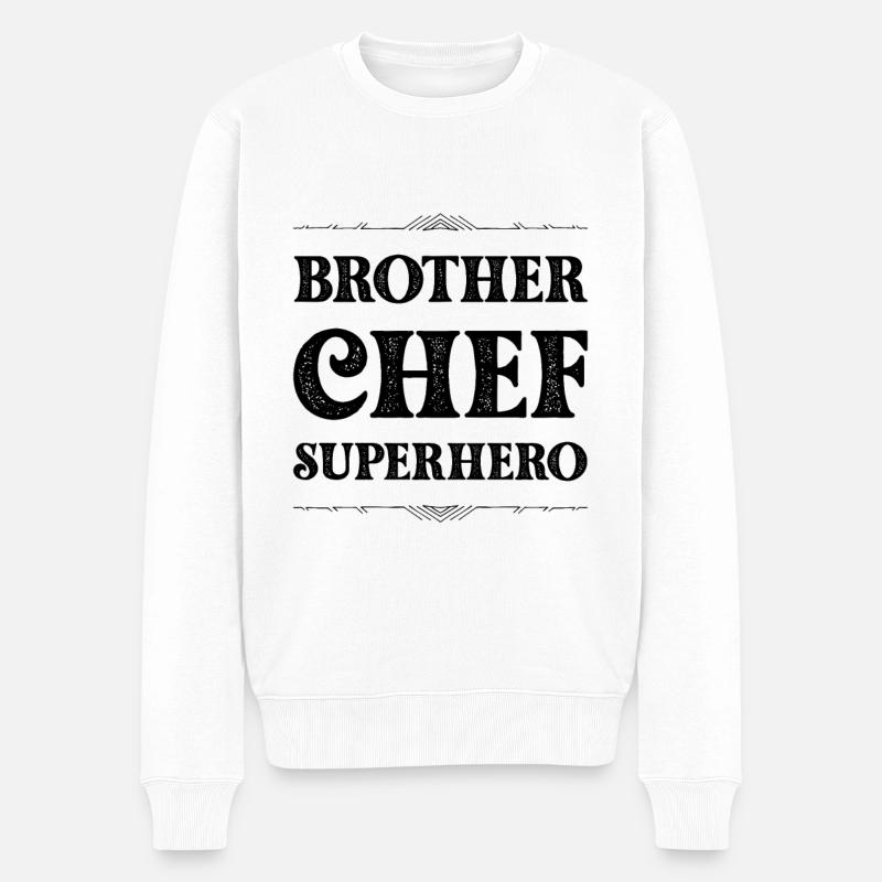 Bruder Chef Superheld - Männer Premium Bio Pullover - Weiß