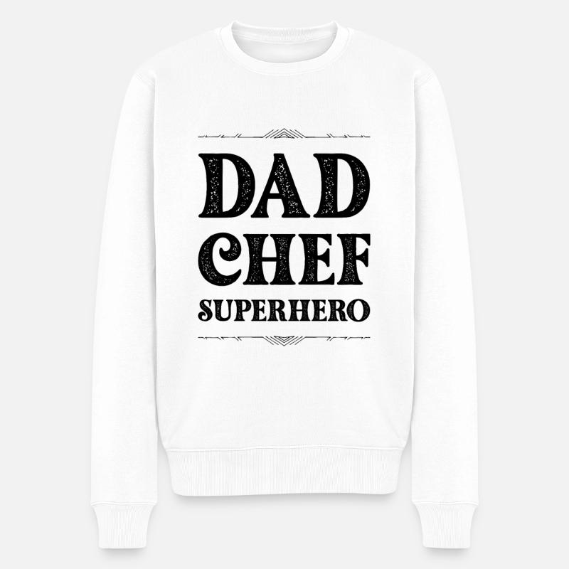Papa Super-héros Papa - Pull Premium bio Homme - blanc