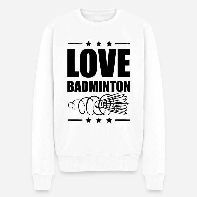 badminton liebe - Männer Premium Bio Pullover - Weiß