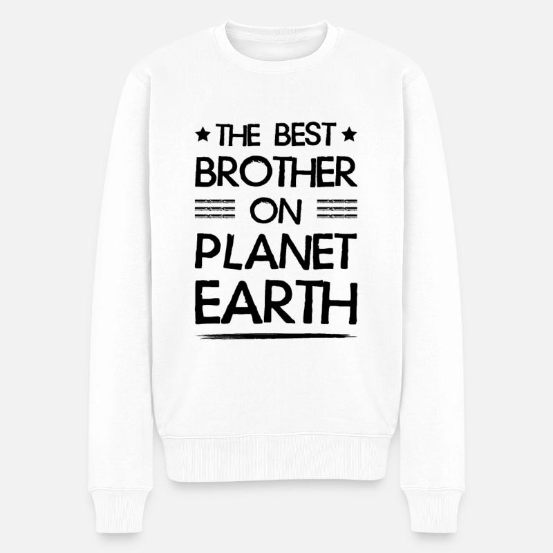 Bester Bruder Spruch - Männer Premium Bio Pullover - Weiß