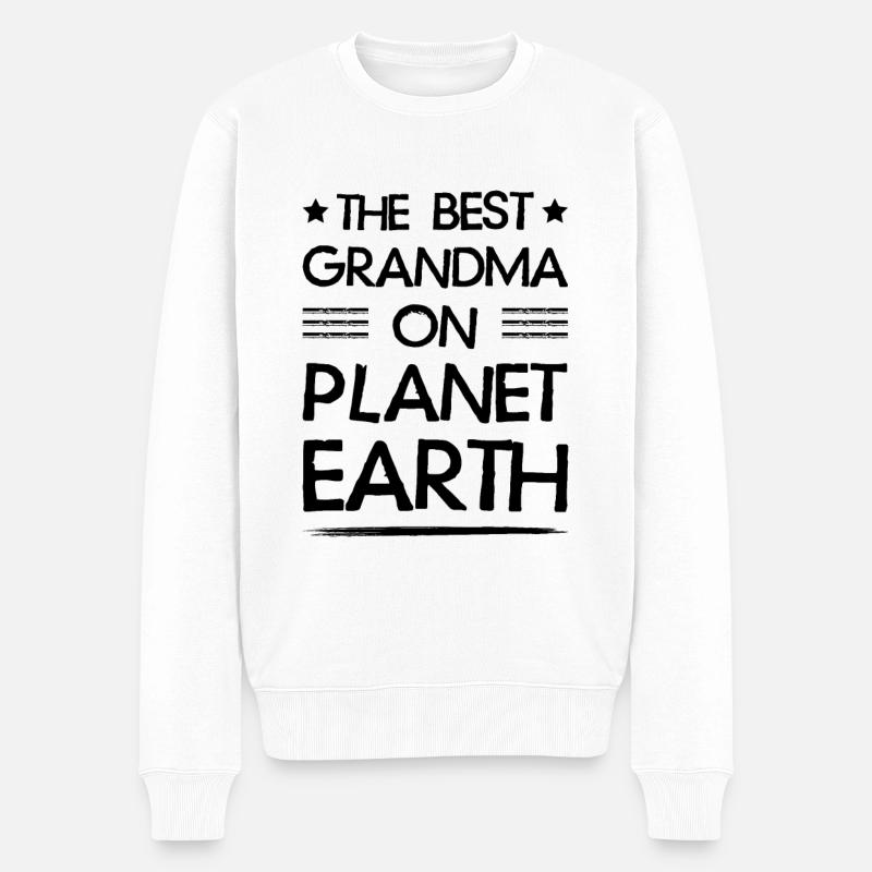 Beste Oma Spruch - Männer Premium Bio Pullover - Weiß