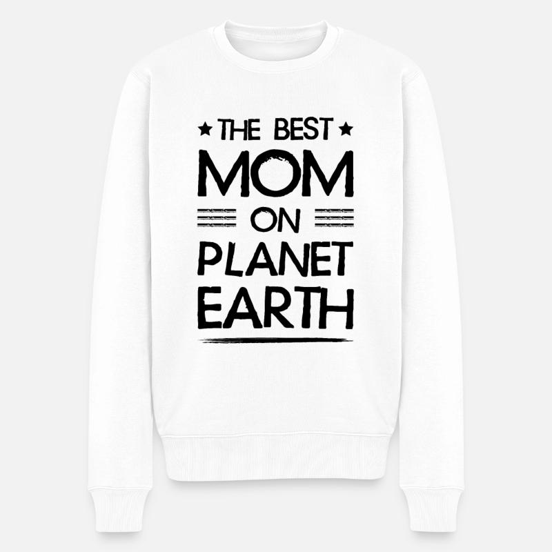 Beste Mom Mama Zitat Mutter - Männer Premium Bio Pullover - Weiß