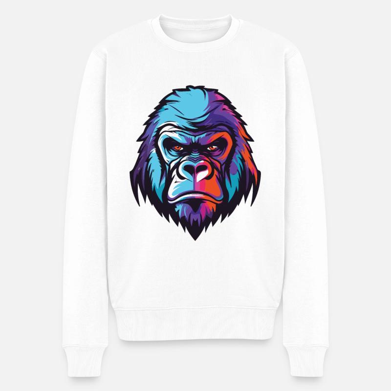 Tête de gorille - Pull Premium bio Homme - blanc