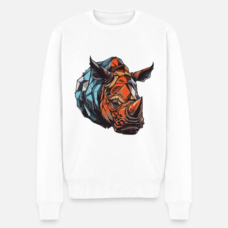 Tête de rhinocéros - Pull Premium bio Homme - blanc