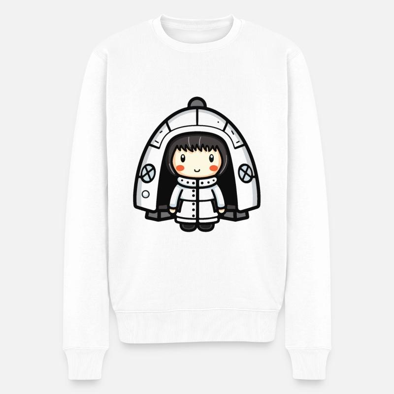 Igloo Eskimo Bande dessinée d’hiver - Pull Premium bio Homme - blanc