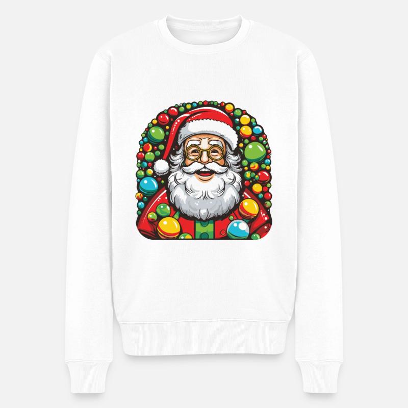 Weihnachtsmann Christmas Santa - Männer Premium Bio Pullover - Weiß