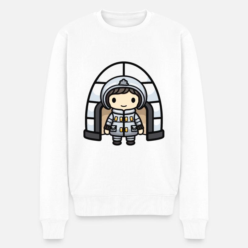 Igloo Eskimo Bande dessinée d’hiver - Pull Premium bio Homme - blanc