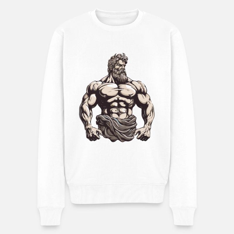 Muscles Workout Gym Bodybuilder - Pull Premium bio Homme - blanc
