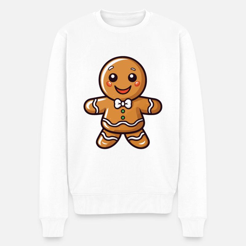 Weihnachten Lebkuchen Keks Backen - Männer Premium Bio Pullover - Weiß