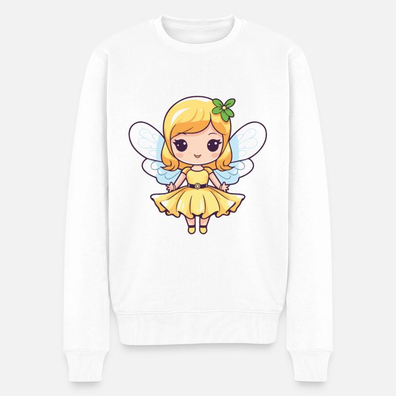 Fee Comic Niedlich - Männer Premium Bio Pullover - Weiß