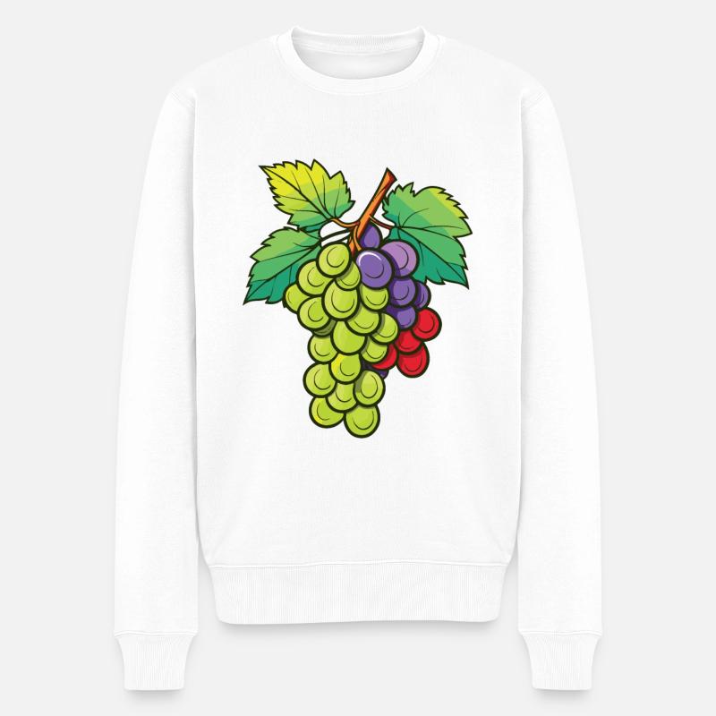 Weintrauben Frucht Symbol - Männer Premium Bio Pullover - Weiß