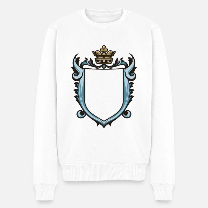 Wappen Royal Ornamente Symbol - Männer Premium Bio Pullover - Weiß