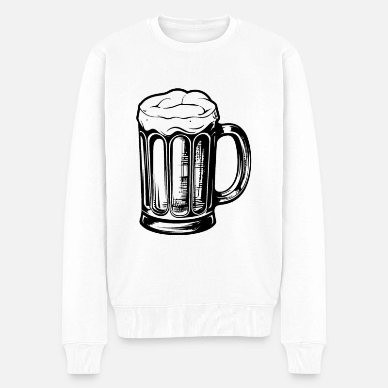 Bier Glas Symbol - Männer Premium Bio Pullover - Weiß