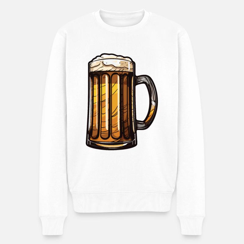 Bier Glas Symbol - Männer Premium Bio Pullover - Weiß