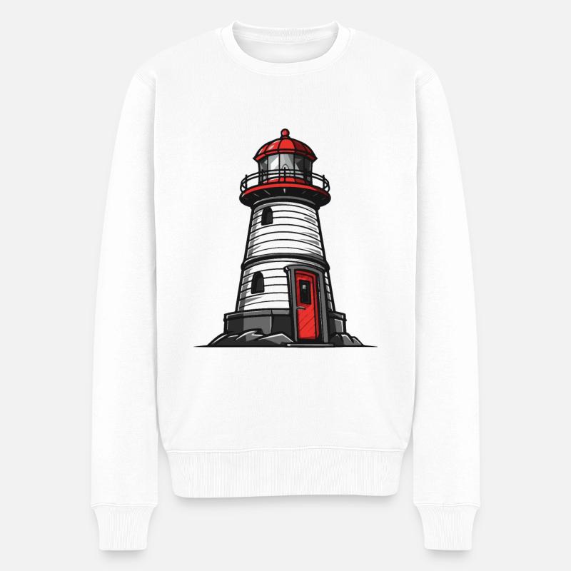 Icône de phare - Pull Premium bio Homme - blanc