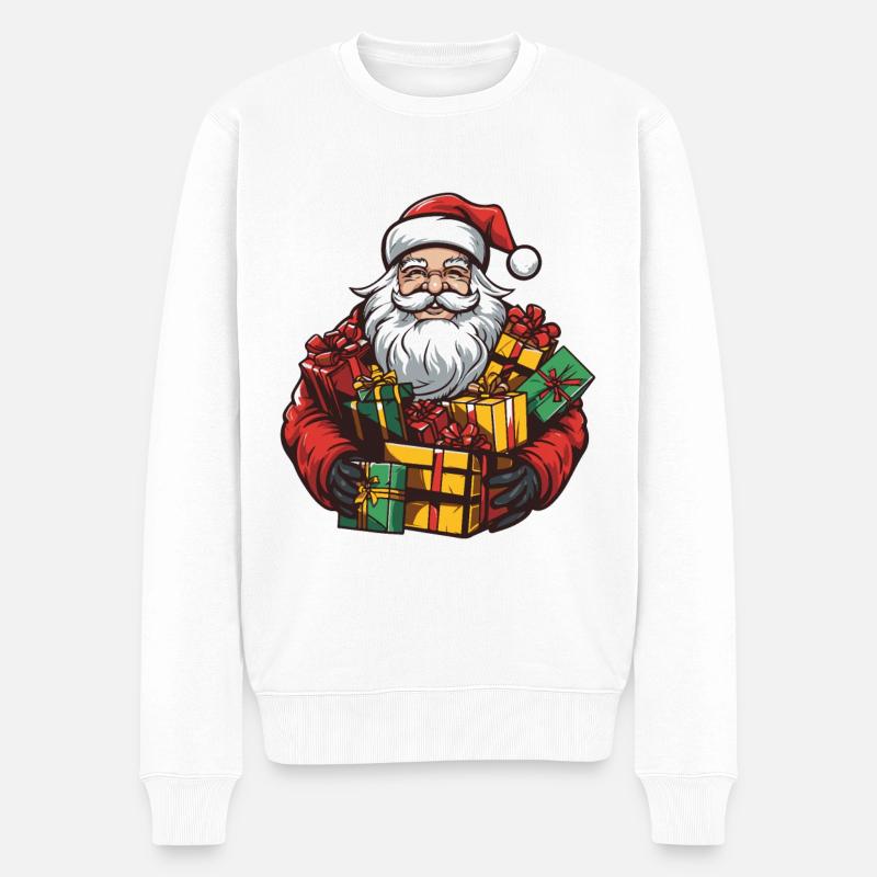 Weihnachtsmann Weihnachten - Männer Premium Bio Pullover - Weiß