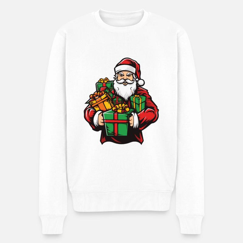 Weihnachtsmann Weihnachten - Männer Premium Bio Pullover - Weiß