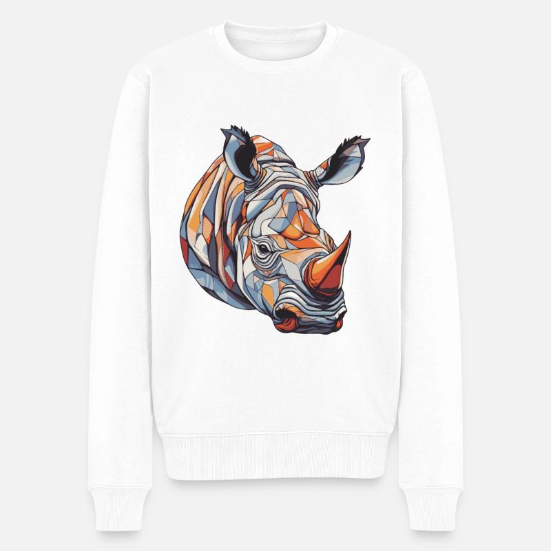 Tête de rhinocéros - Pull Premium bio Homme - blanc