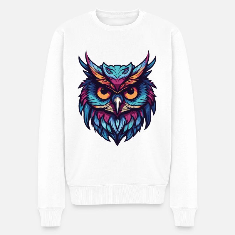 Portrait de hibou - Pull Premium bio Homme - blanc