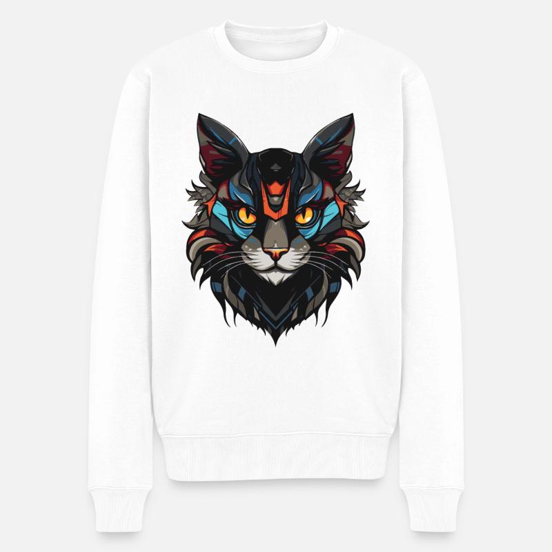 Tête de chat - Pull Premium bio Homme - blanc