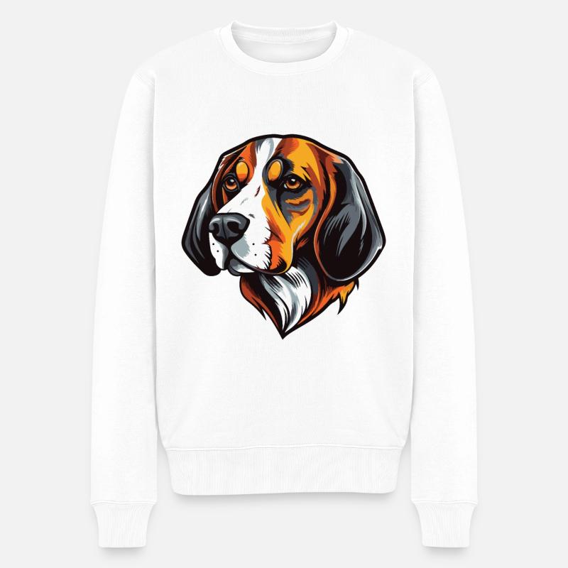 Tête de chien Beagle - Pull Premium bio Homme - blanc