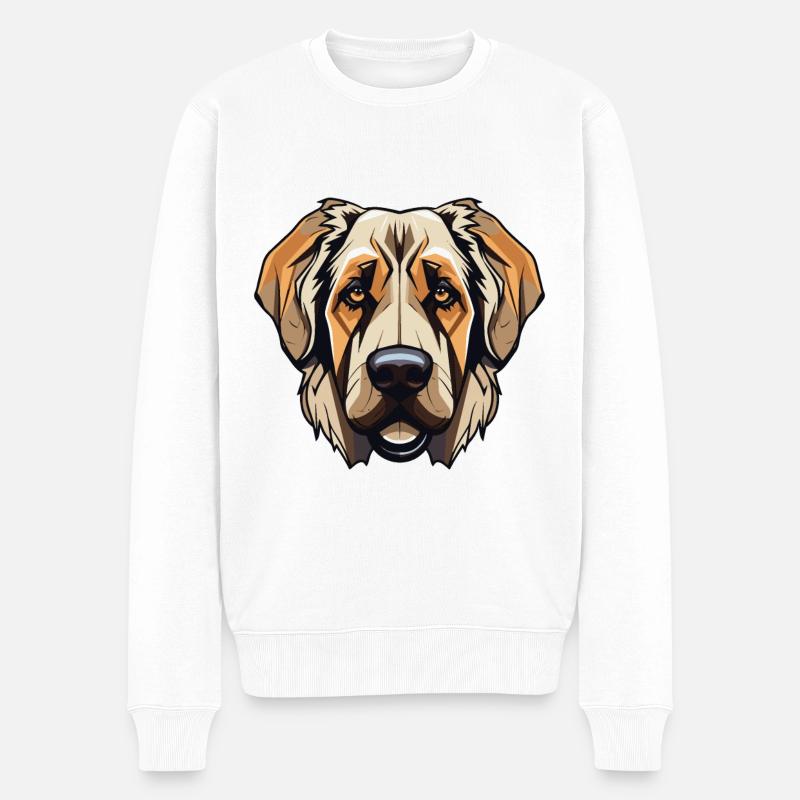 Kangal Hund Kopf - Männer Premium Bio Pullover - Weiß