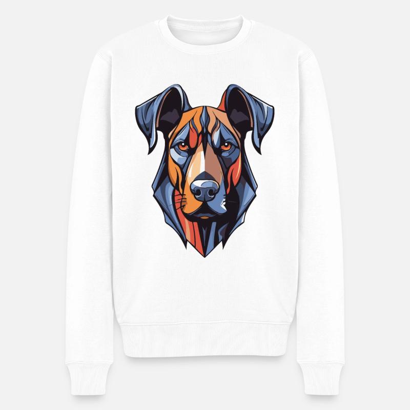 Great Dane Hund Kopf - Männer Premium Bio Pullover - Weiß