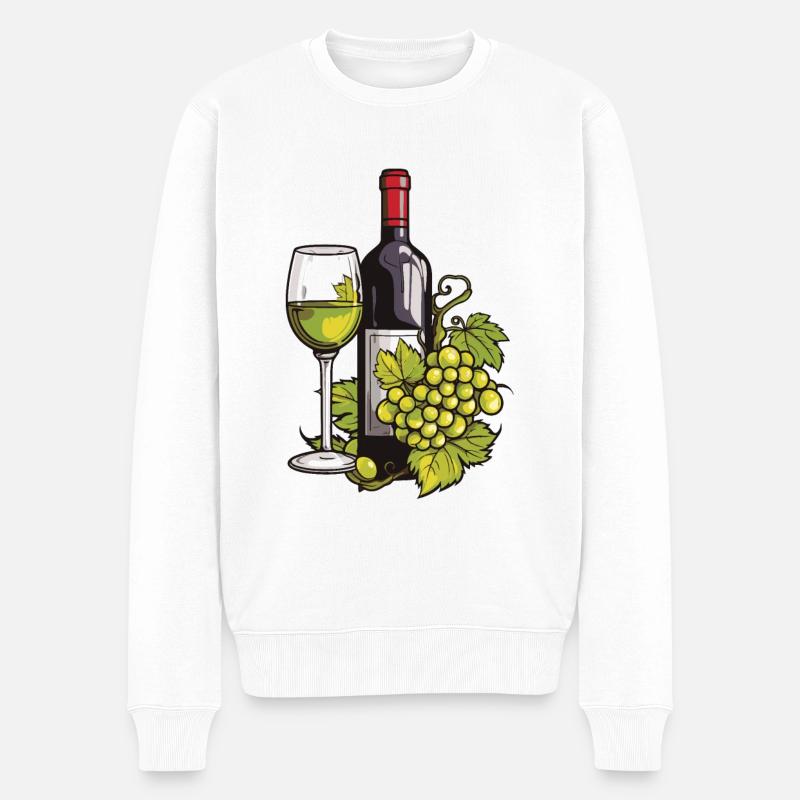 Weinglas WeinTrauben Wein - Männer Premium Bio Pullover - Weiß