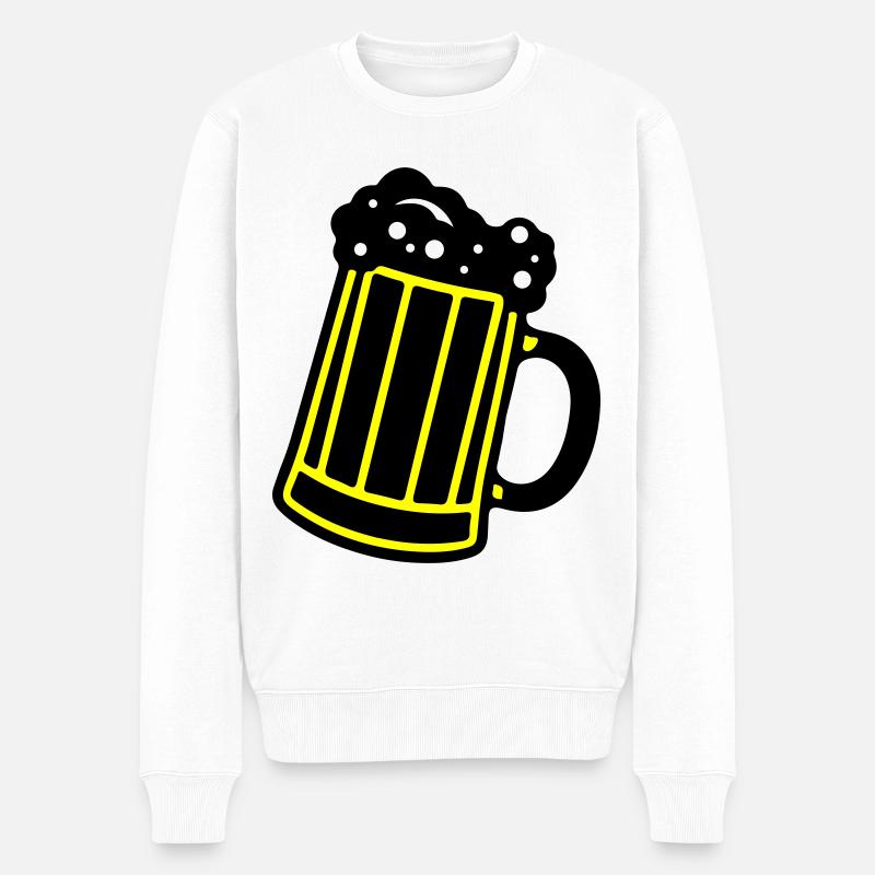 Bierkrug Bier Symbol Prost - Männer Premium Bio Pullover - Weiß