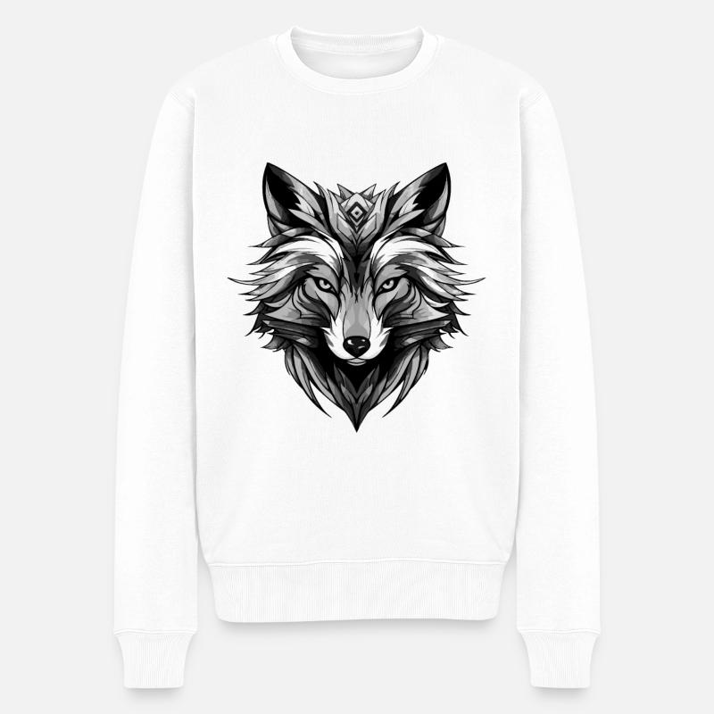 Tête d’animal de renard - Pull Premium bio Homme - blanc