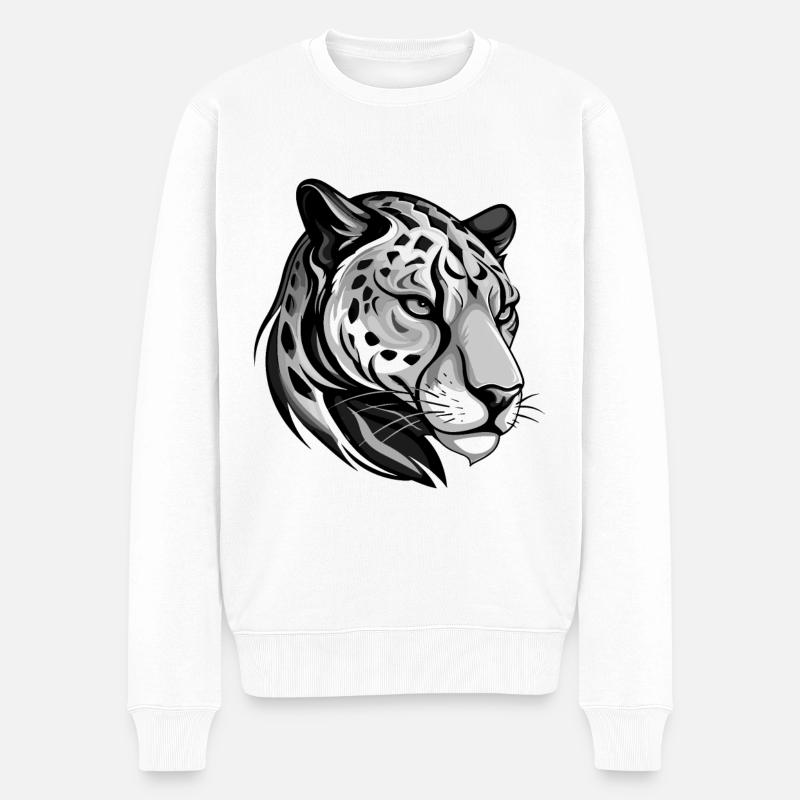 Tête d’animal guépard - Pull Premium bio Homme - blanc
