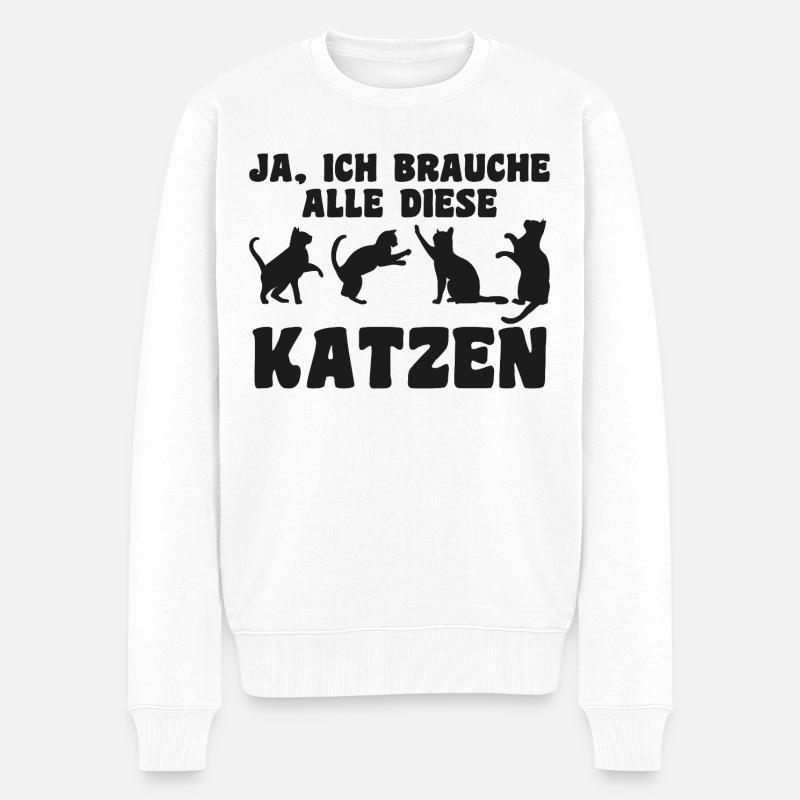 Chat Animal Chats Cadeau - Pull Premium bio Homme - blanc