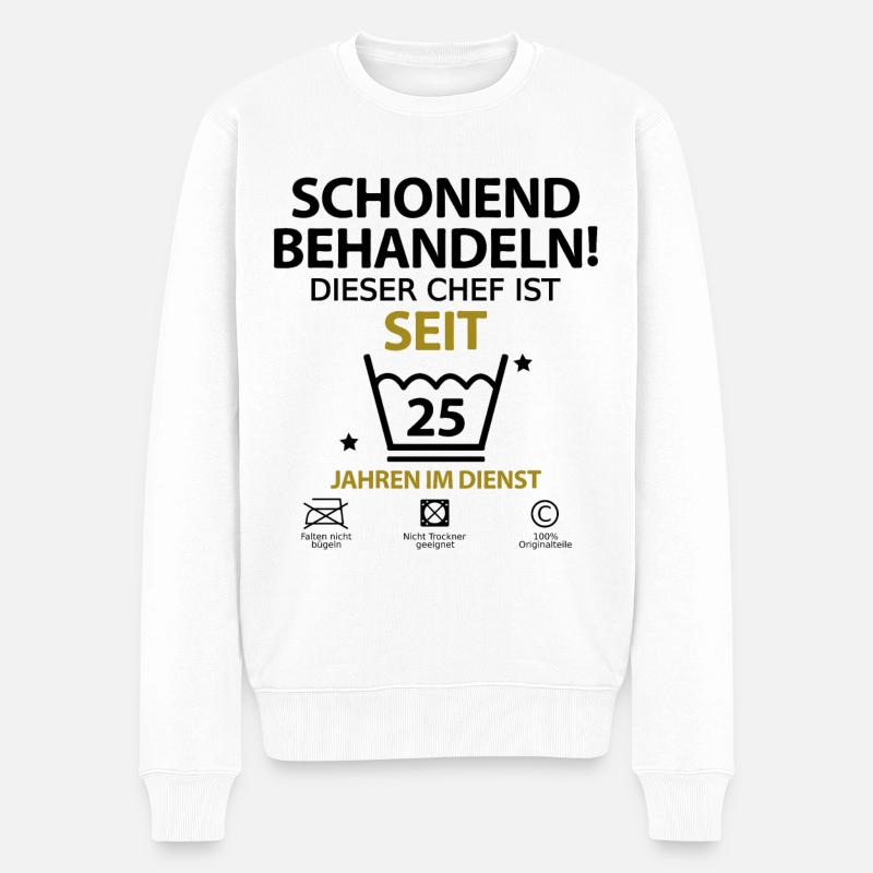 Chef Jubiläum Firmenjubiläum 25 Jahre Jähriges - Männer Premium Bio Pullover - Weiß