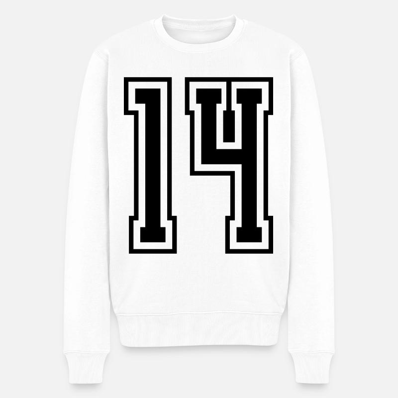 14 Numéro de numéro - Pull Premium bio Homme - blanc