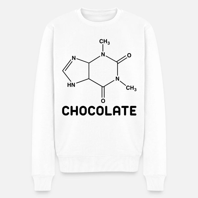 Schokoladenmolekül - Männer Premium Bio Pullover - Weiß