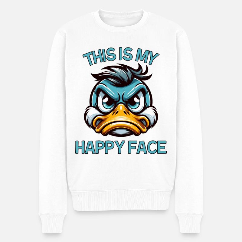 Mon visage de canard heureux - Pull Premium bio Homme - blanc