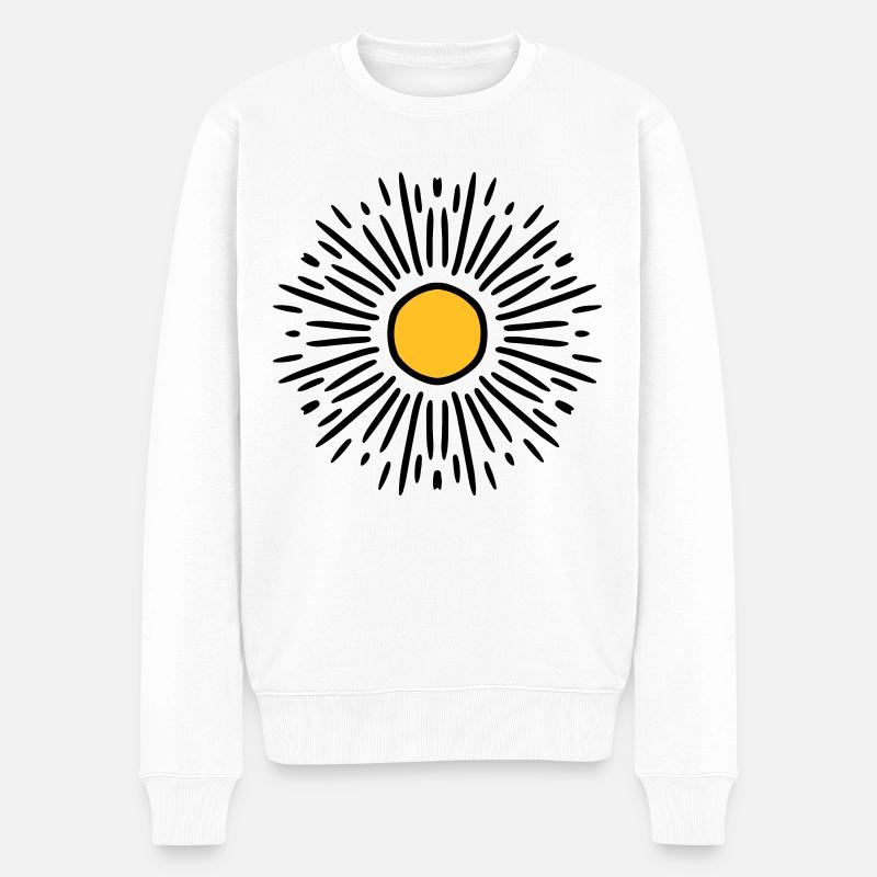 Sonne - Männer Premium Bio Pullover - Weiß