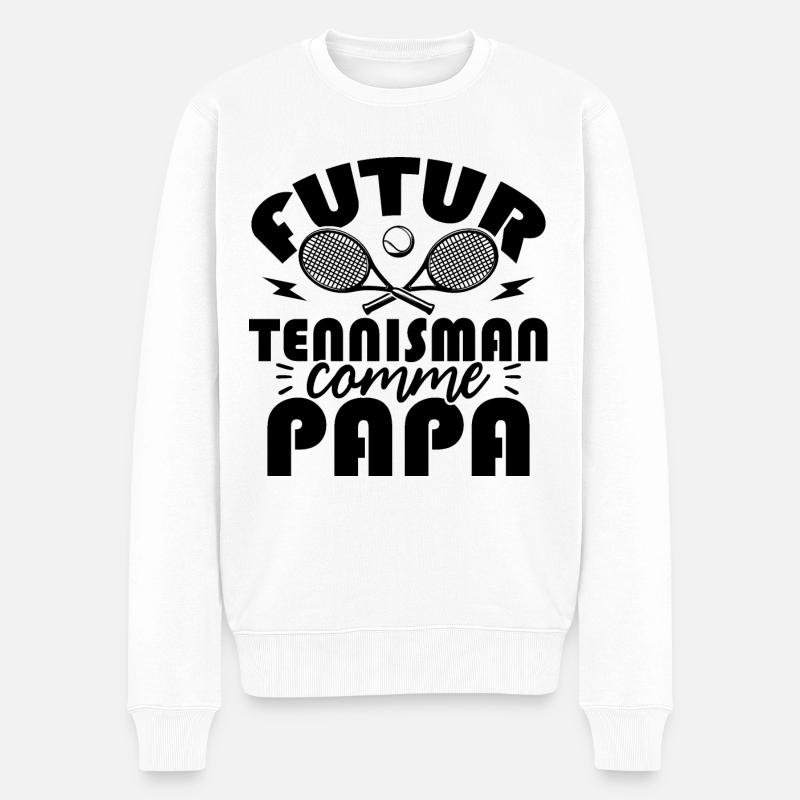 Futur tennisman comme papa - Pull Premium bio Homme - blanc