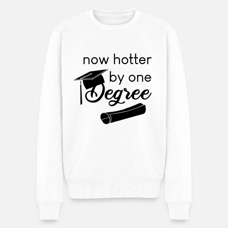 now hotter by one degree - Männer Premium Bio Pullover - Weiß