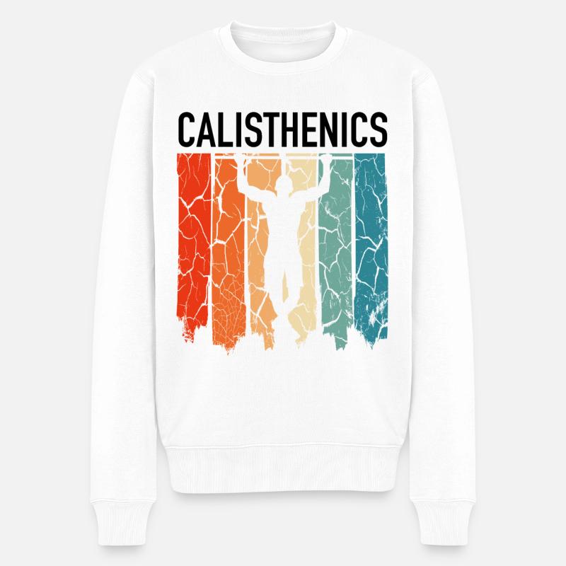 Calisthenics Handstand - Männer Premium Bio Pullover - Weiß